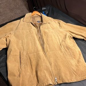 100% Leather Men’s Coat, size 5XL, Caramel.